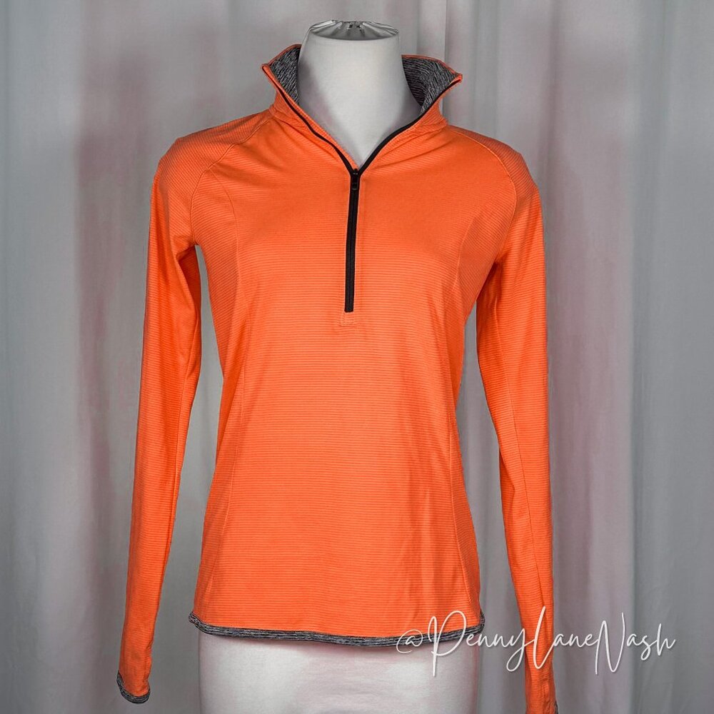 Under Armour Run Fitted Heatgear 1/4 Zip Pullover Top Orange